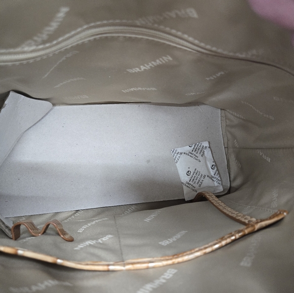 NWT Brahmin honey brown Melbourne, Crocodile-Embossed Duxbury Satchel Bag - Picture 7 of 13